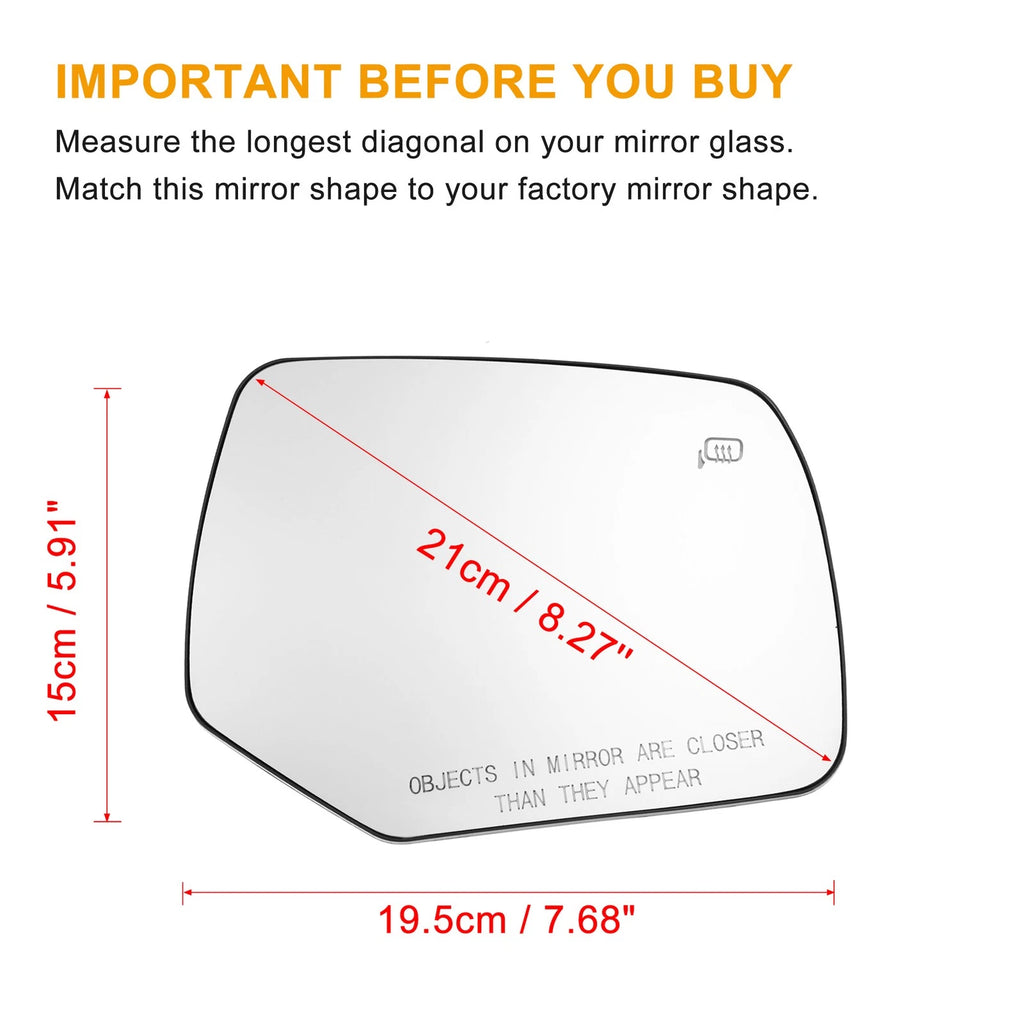 2X Heated Side Mirror Glass for Ford Escape (2008–2012)