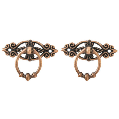 2Pc Zinc Alloy Cabinet Pulls Antique Door Pull Handle Cupboard Drawer Knob Decor