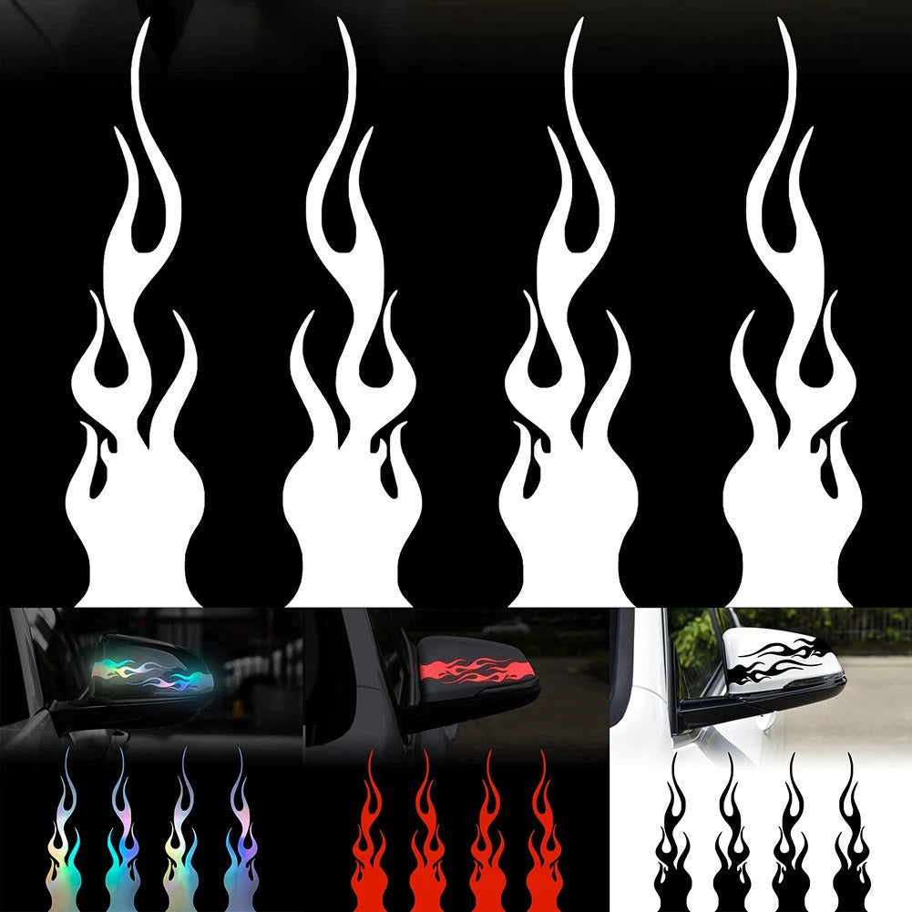 Set of 4 Flame Car Stickers for Car Decoration