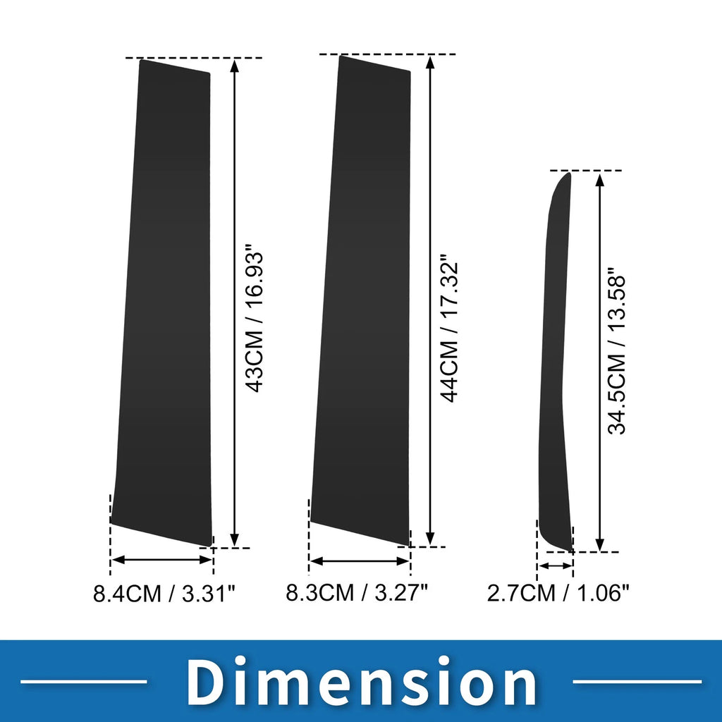 7pcs Door Pillar Window Trim Replacement for Ford Maverick (2022–2023) Black