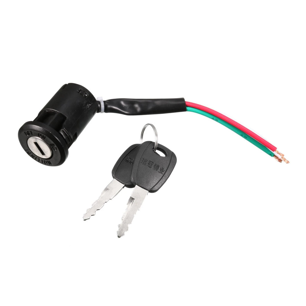Electric Ignition Switch Lock with 3 Wires and Two Keys for E Bike (2000–2020)