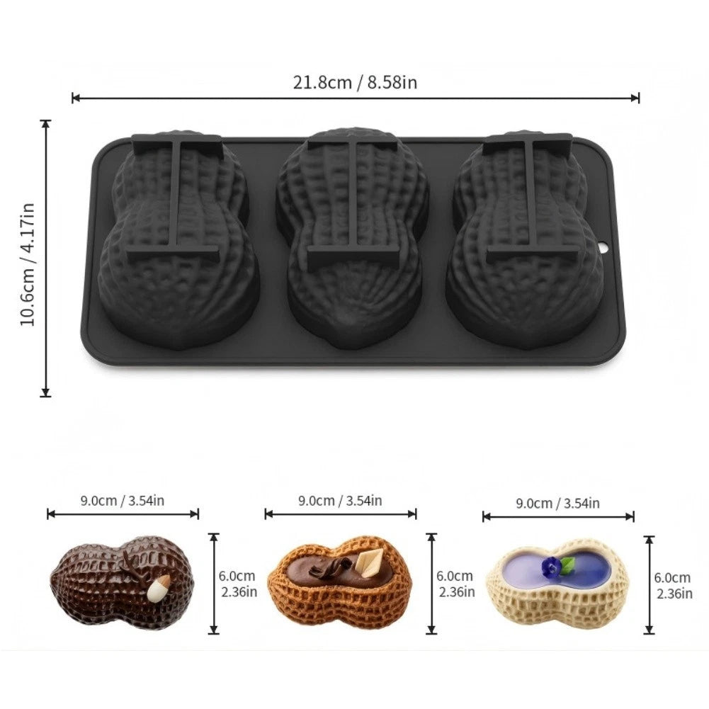 8 Inch Peanut Shape Silicone Molding Tray for Baking