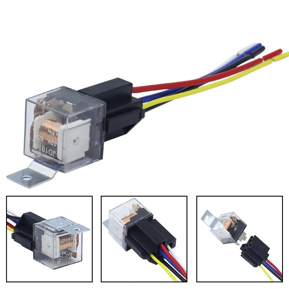 80A Automotive Relay for Engine Compartment (Supports Lights, Fans, Audio)
