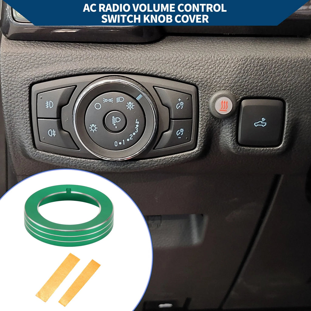 Headlight Switch Knob Cover Ring for Ford Mustang (2015–2020) Green