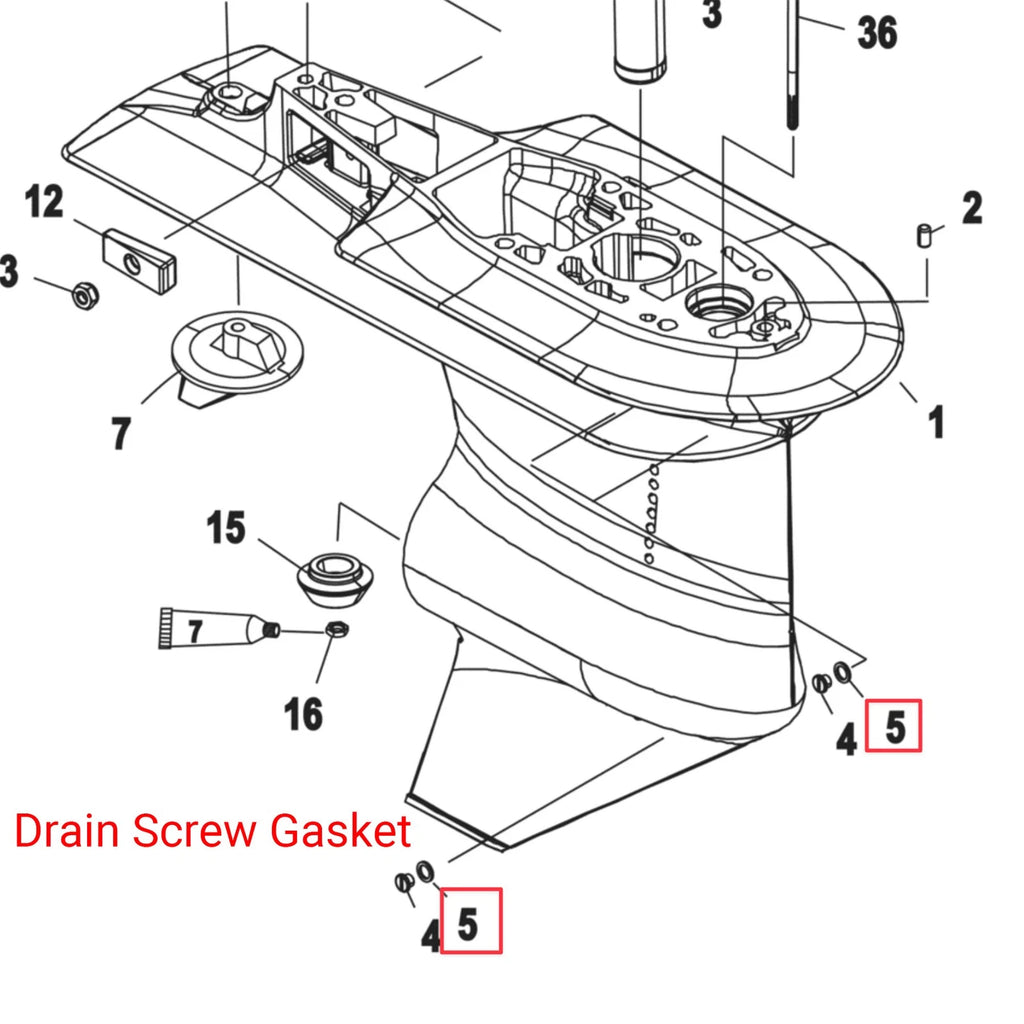 Drain Screw Gasket & Oil Plug Seal for Mercury Outboard (12-191832, 27-828816)