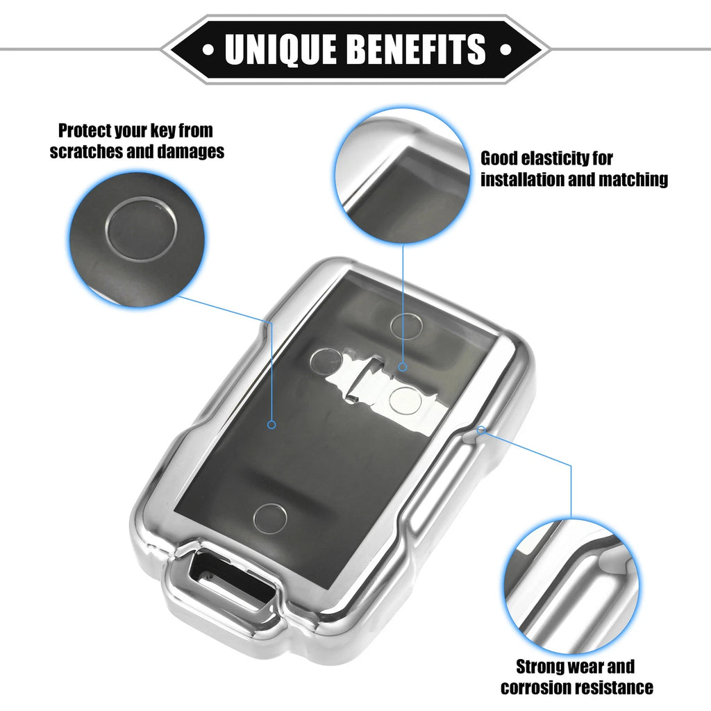 Remote Key Fob Cover Clear 4 Buttons for Chevy Suburban (2007–2014)
