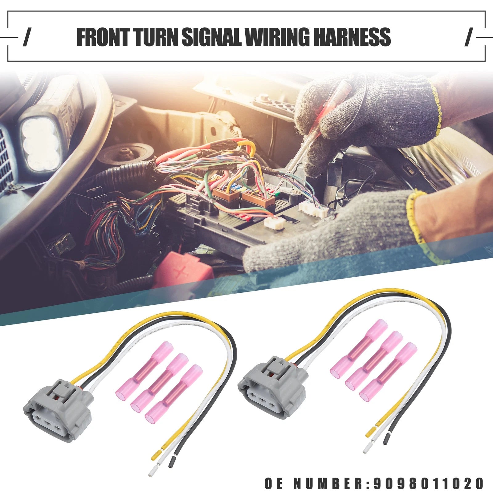 Front Turn Signal Wiring Harness Connector Plug Replacement for Toyota (2005–2015)