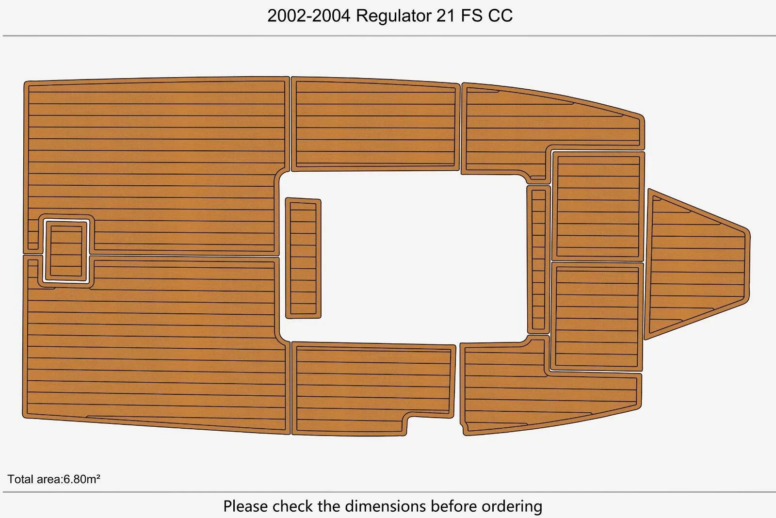 Swim Platform Cockpit Pad for Regulator 21 FS CC (2002–2004) EVA Foam Teak Deck