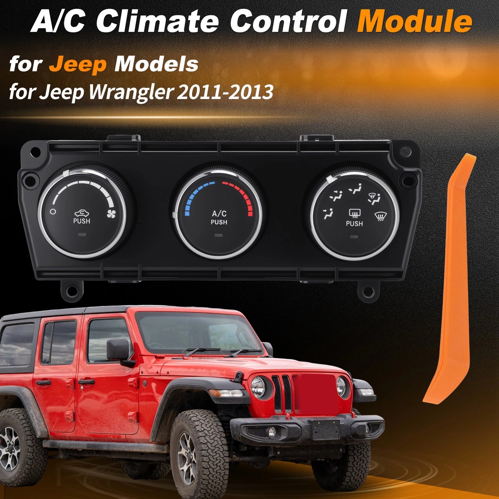 A/C Heater Climate Control Module Panel 55111168AI for Jeep Wrangler (2011–2013)