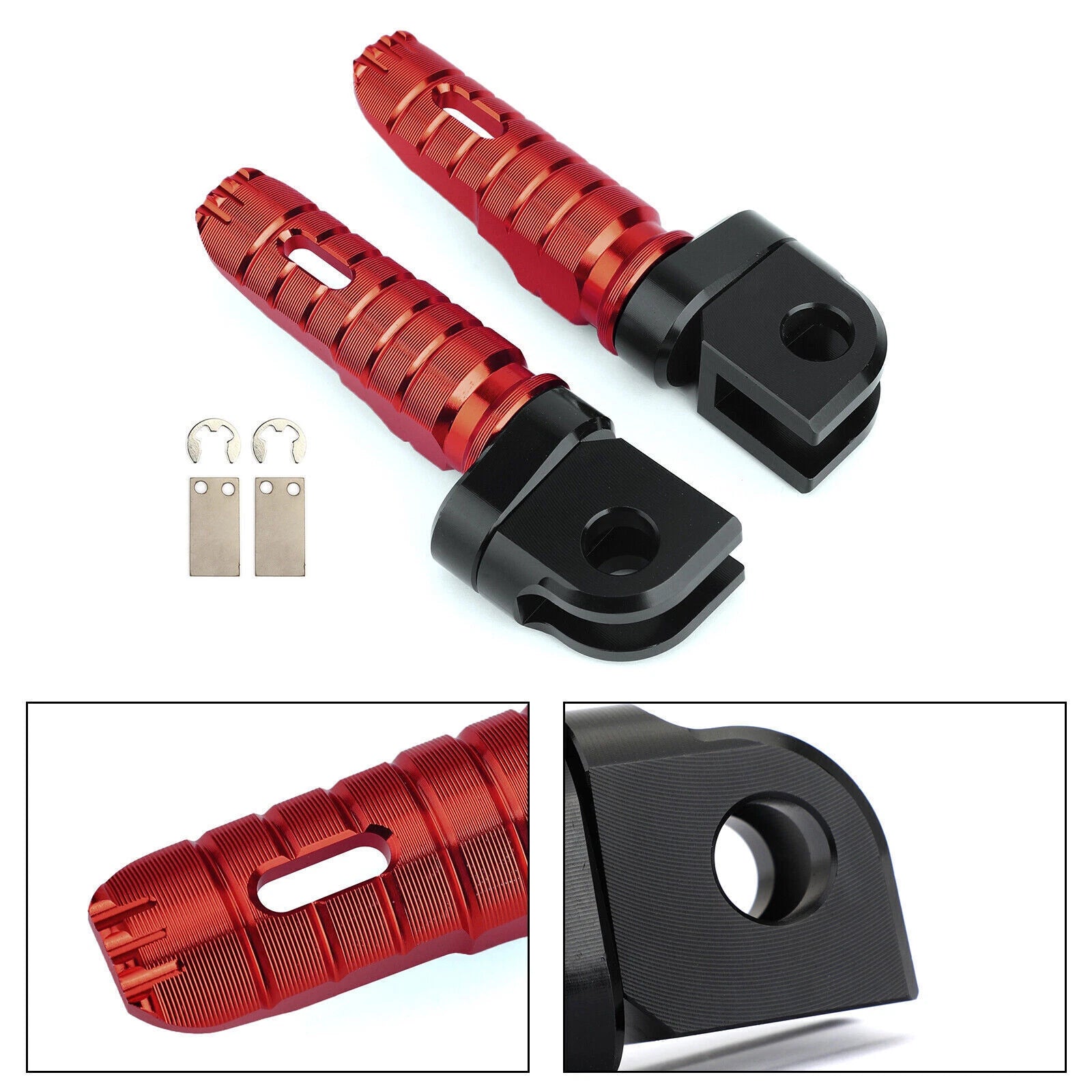Front Footrests Foot Pegs for Kawasaki Z300 Z400 Z650 Z800 Z900 Z1000 (2013–2023) Red T9