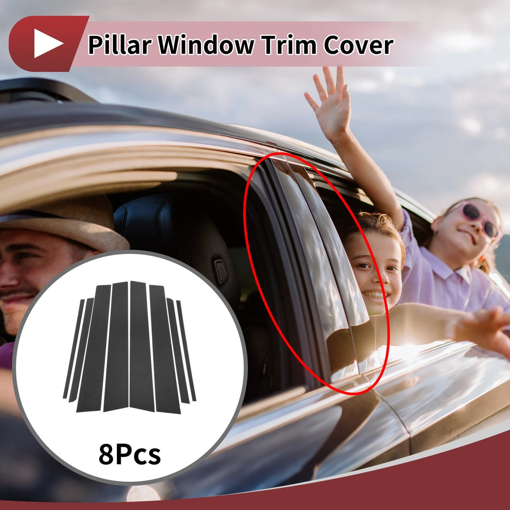 8 Pcs Door Pillar Window Trim Replacement for Toyota Verso EZ (2012–2015)