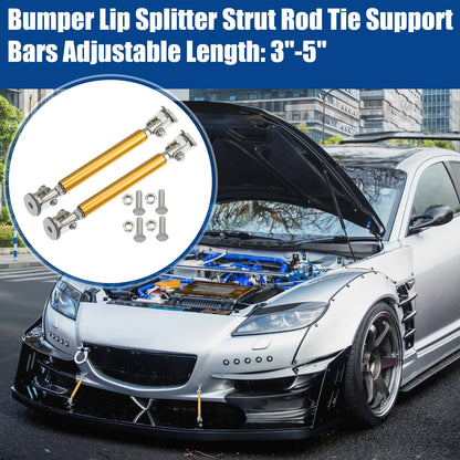 Pair Aluminum Alloy 3"-5" Front Bumper Lip Splitter Strut Rod for Car