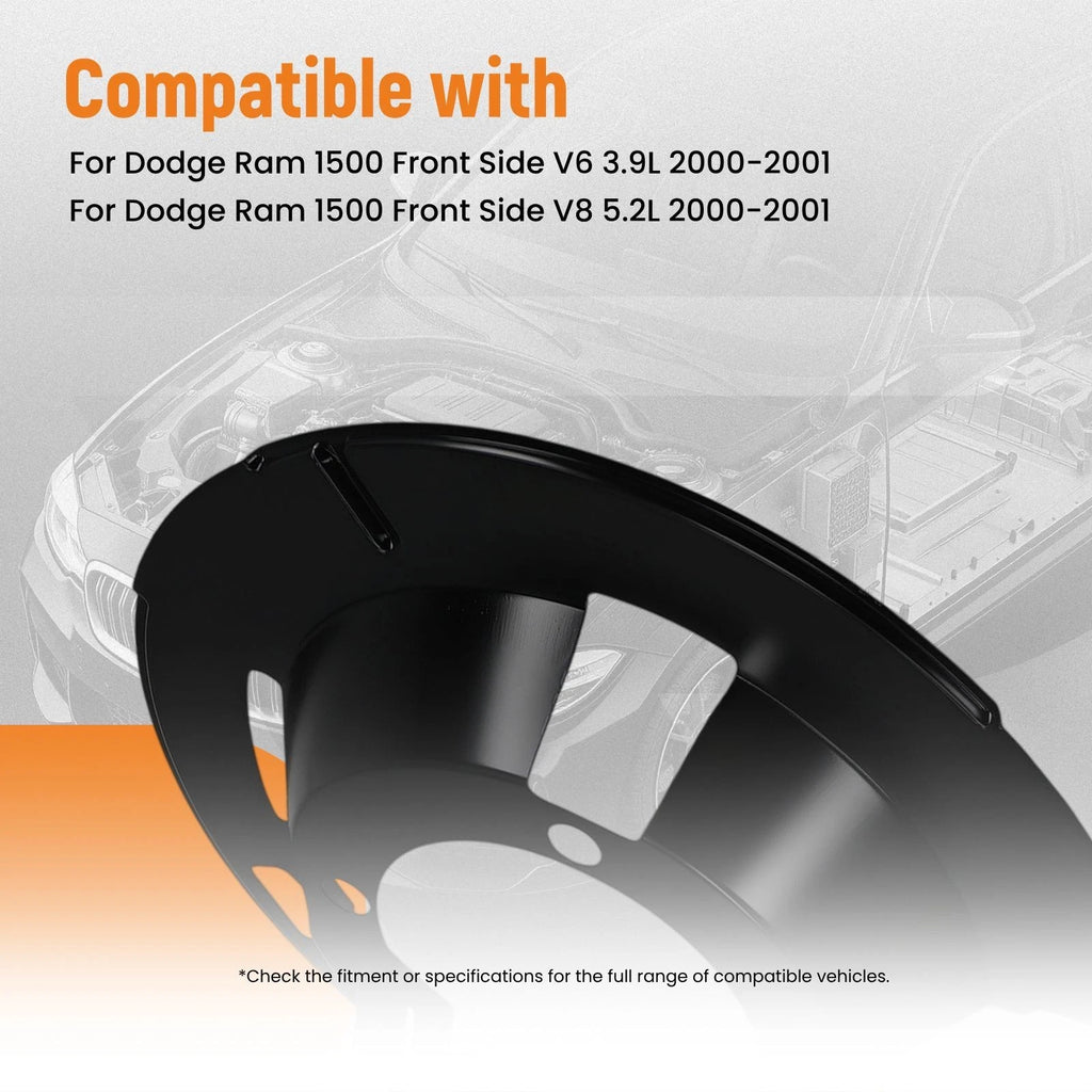 2X Front Brake Dust Shields for Dodge Ram 1500 2500 3500 (2000–2002) 5015128AA