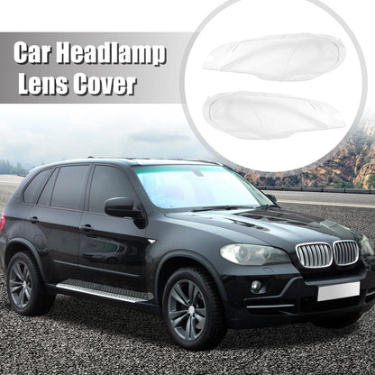 Headlight Lens Cover Cap Pair Front for BMW X5 E70 (2007–2013)