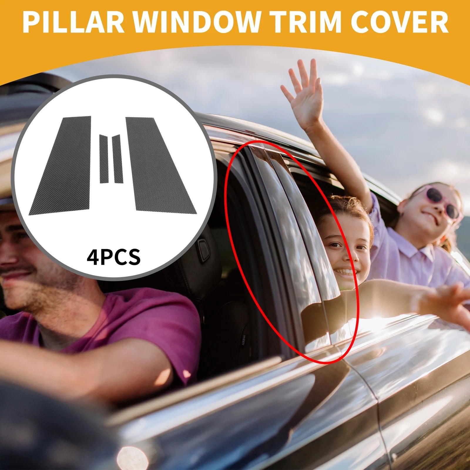 4pcs Car Pillar Window Trim Cover Replacement for Mercedes CLS-Class (2012–2018)