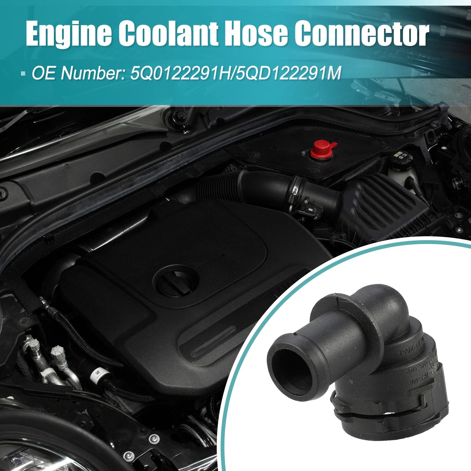 Engine Coolant Hose Connector OEM Replacement for VW Tiguan (2018–2022)