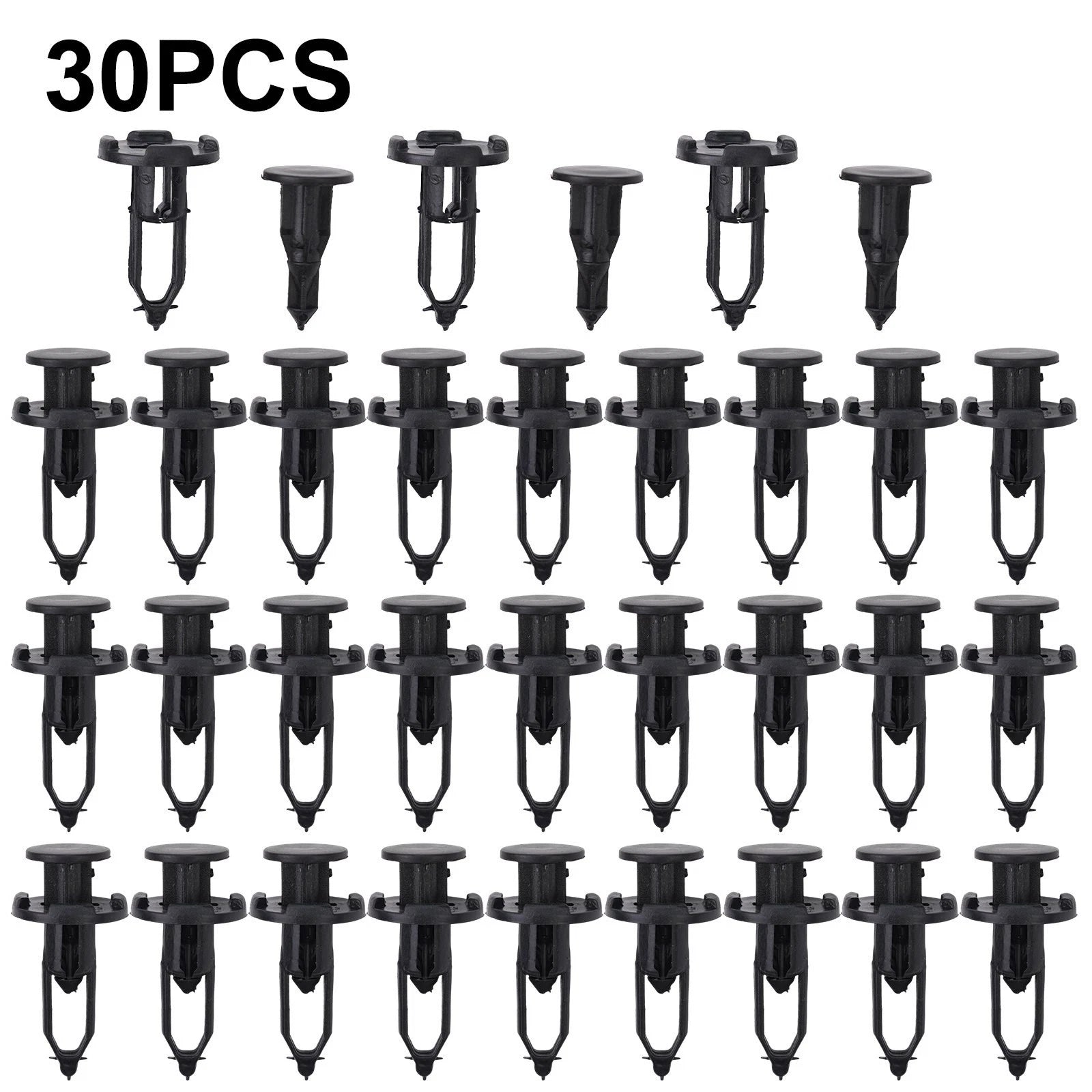 30X 9mm Plastic Rivets Push Type Retainer Clips for Toyota