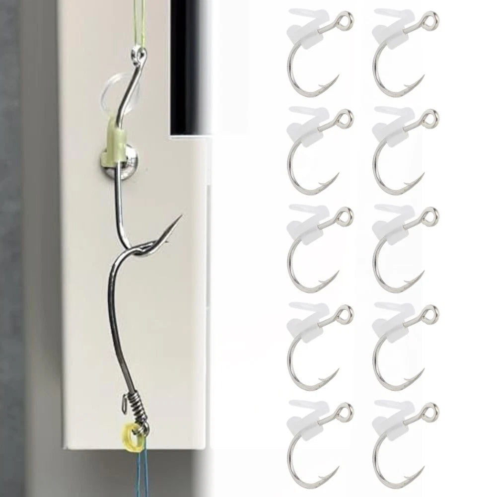 10pcs Offset Barbed Live Shrimp Hooks for Outdoor Use