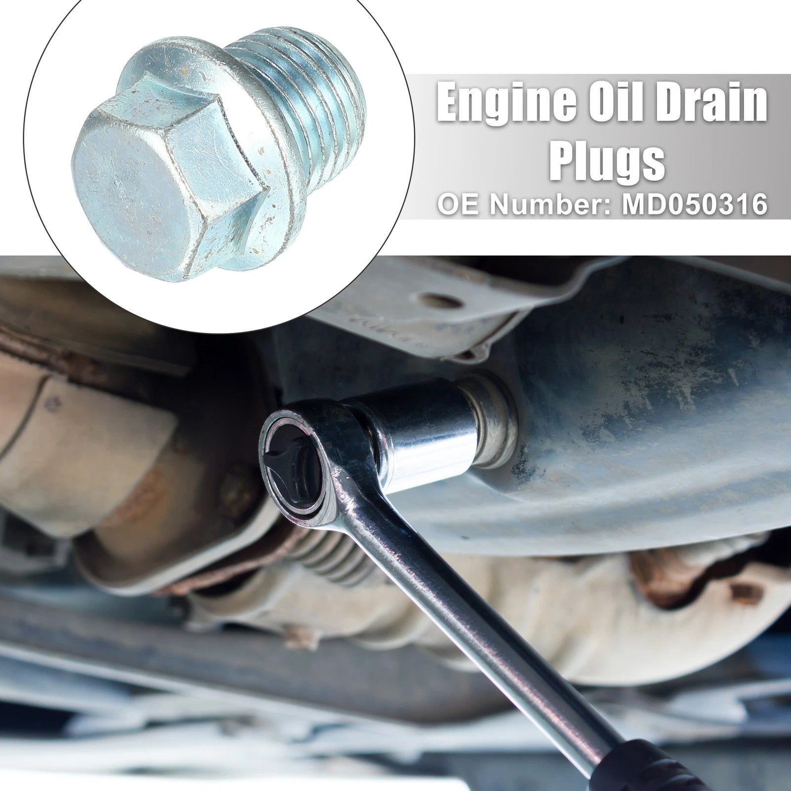 Oil Drain Plug M14x1.5 with Washer 4pc Set for Mitsubishi Silver Tone (2000–2000)
