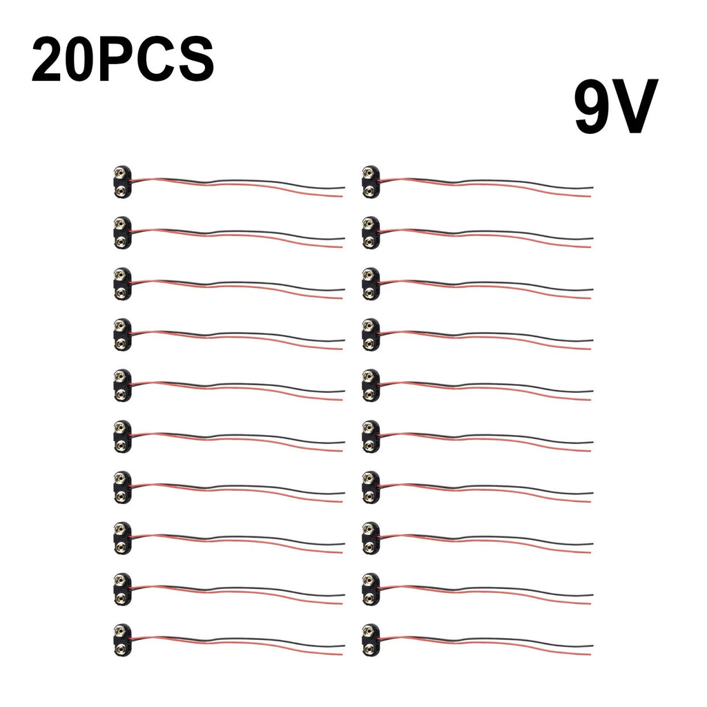 20X 9V Battery Clips T Type Connector Hard Shell