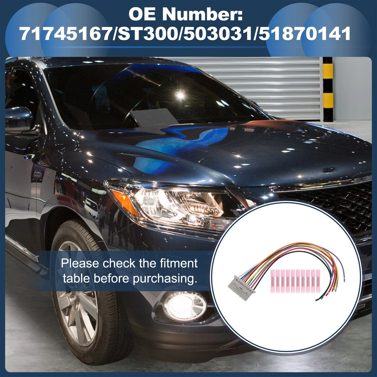 Headlight Cable Repair Kit for Fiat Panda 169, Panda Van 169 (2003–2013)