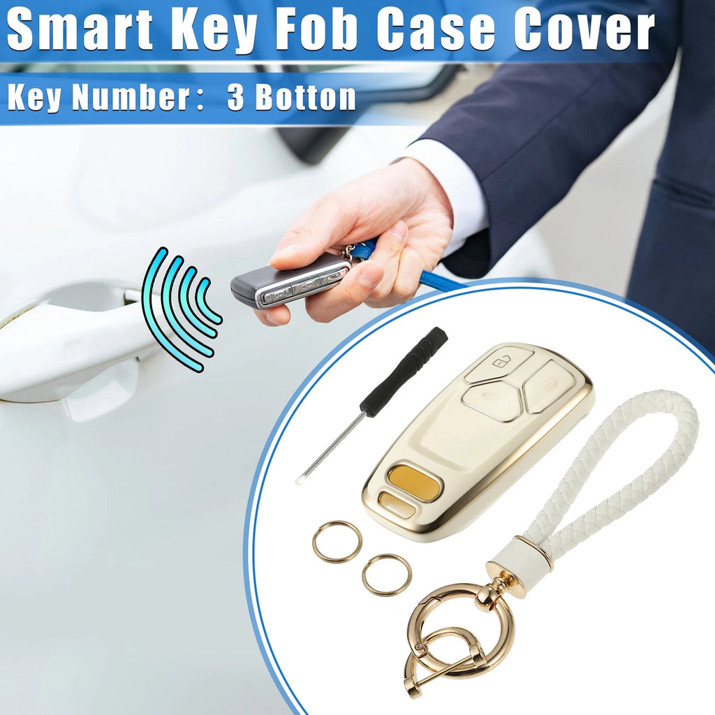 3 Button Remote Key Fob Cover Replacement for Audi A5 Q5 S4 (2017–2020)