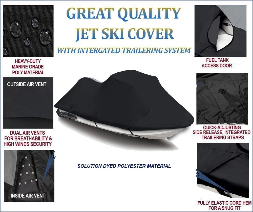 Jet Ski Cover for Sea-Doo GT GTS GTX GTI (Solution Dyed, 600D)