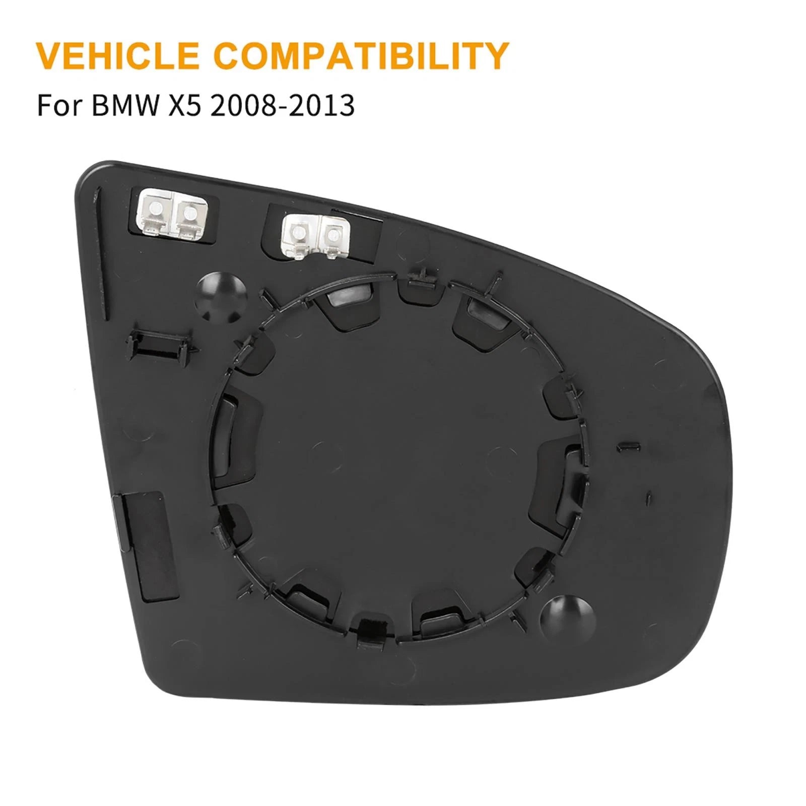 Left Rearview Mirror Glass Heated with Backing Plate for BMW X5 (2007–2013)