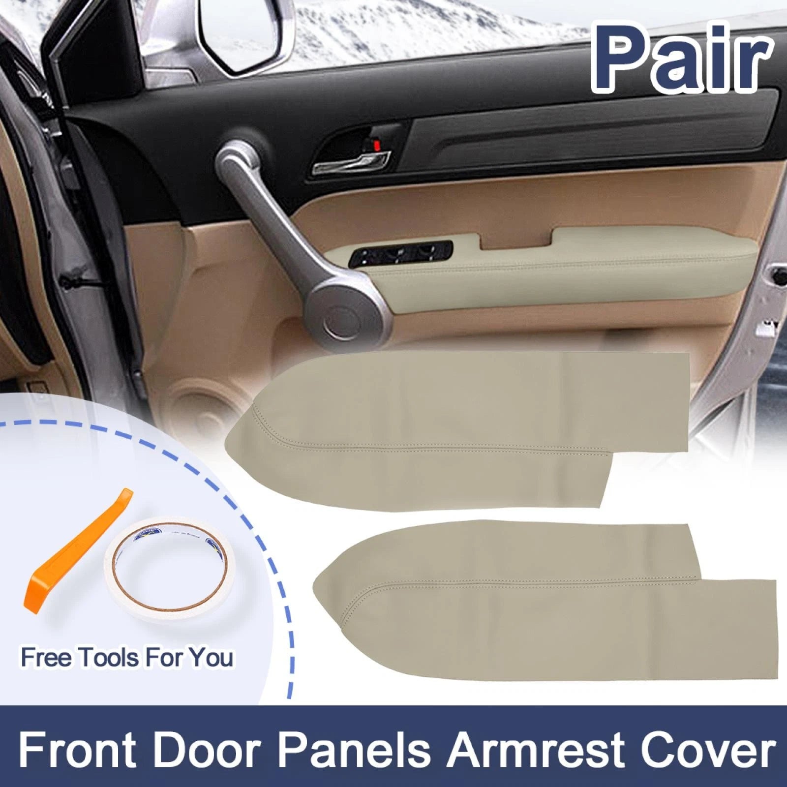 Front Door Panel Armrest Cover Replacement Beige for Honda CRV (2007–2012)
