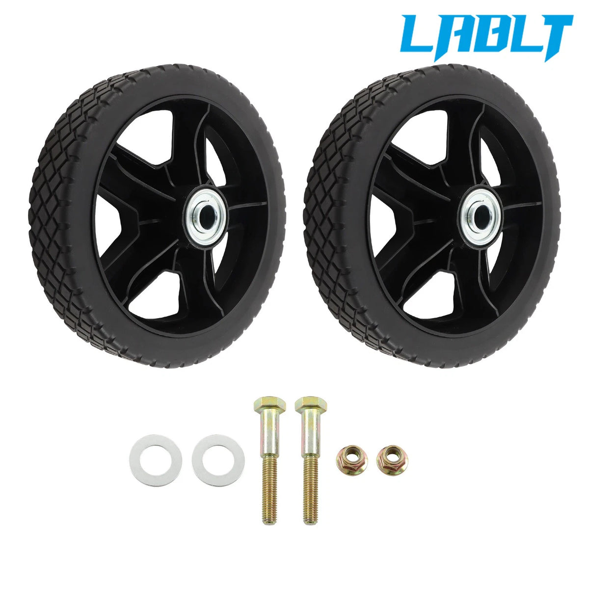 2X 7 Inch Lawn Mower Wheels Kit for Push Mower (LABLT)