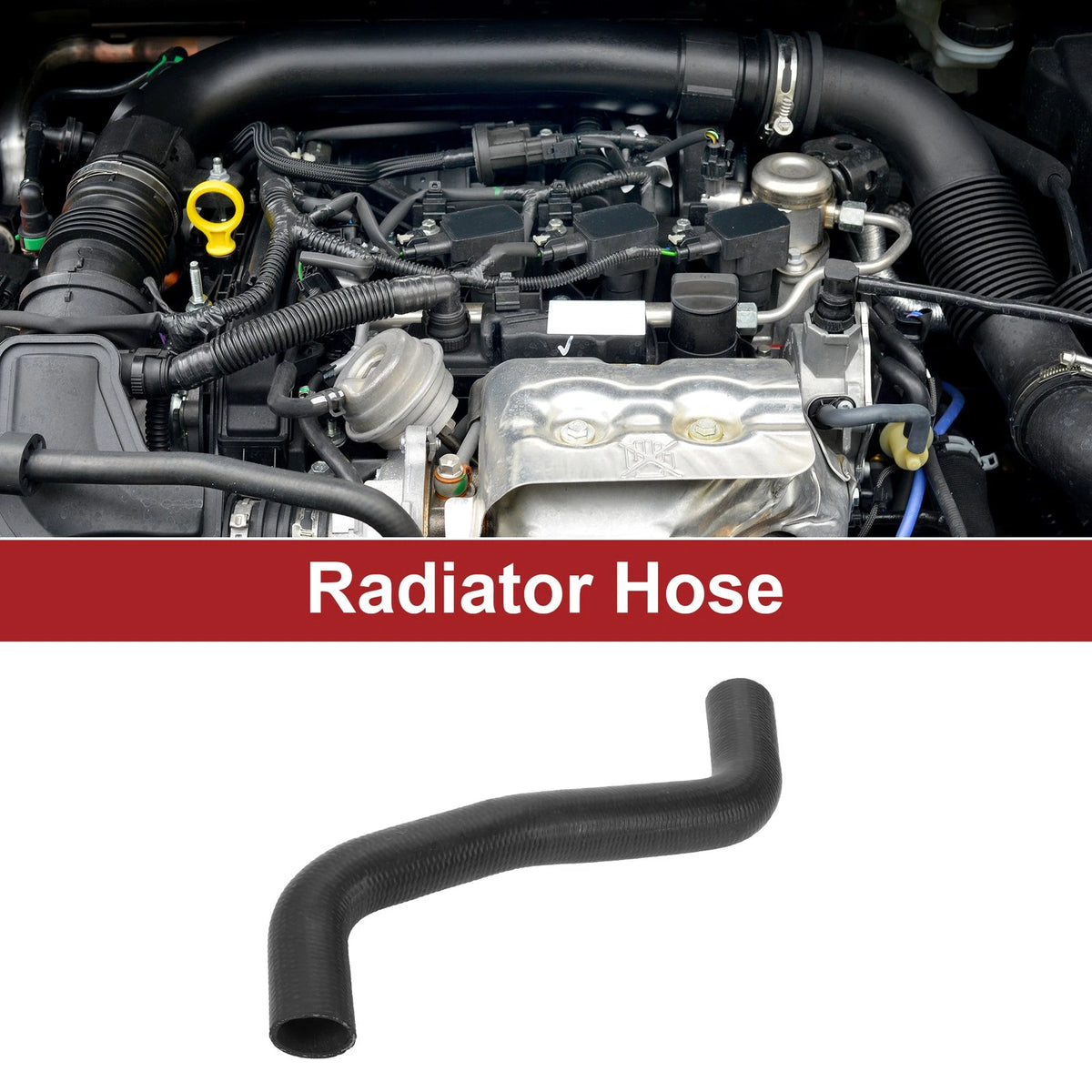 Radiator Hose for Toyota Solara 2.4L 4Cyl 2004–2008 Replacement Rubber Black