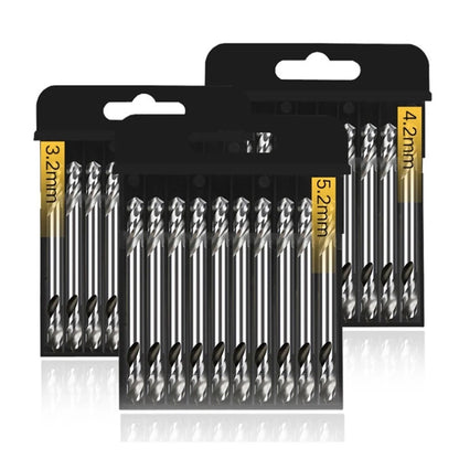 10pcs HSS6542 Double Ended Spiral Drill Bits (3.2mm, 4.2mm, 5.2mm)