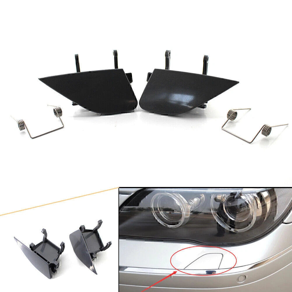Pair of Headlight Washer Cover Caps for BMW 7-Series E65 E66 (2005–2008)