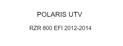 Front Stabilizer Sway Torsion Bar Replacement for Polaris RZR 800 EFI (2012–2014)
