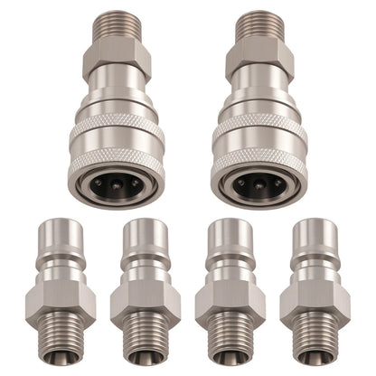 6Pcs Hydraulic Adapter Set for AGT Mini Excavator (M14-M16) w/ Check Valve