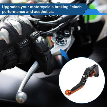 Adjustable Brake Clutch Levers for Yamaha MT-07 (2014–2022) Black Orange 1 Pair
