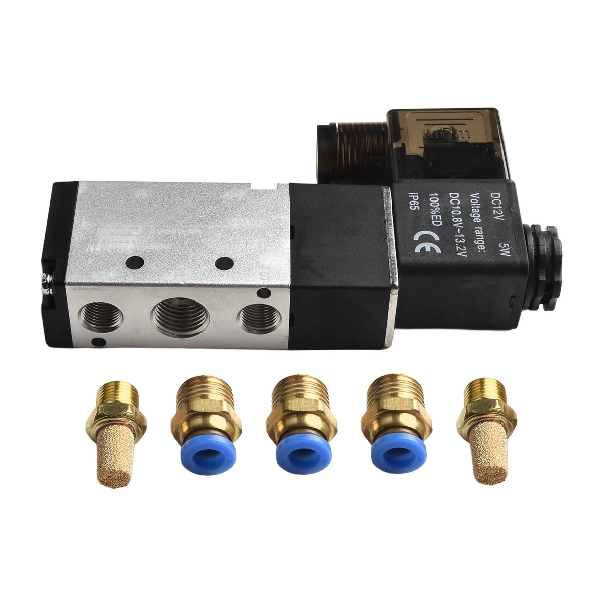 5 Port 2 Position Solenoid Valve Model 4V21008 DC 12V Operation