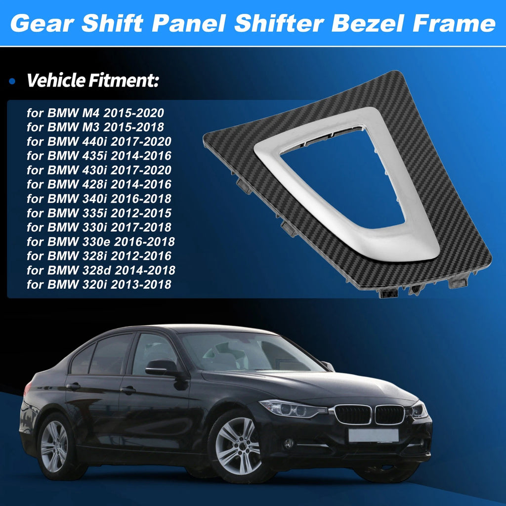 Carbon Fiber Pattern Gear Shift Panel Bezel Frame for BMW 3 Series (2012–2019)