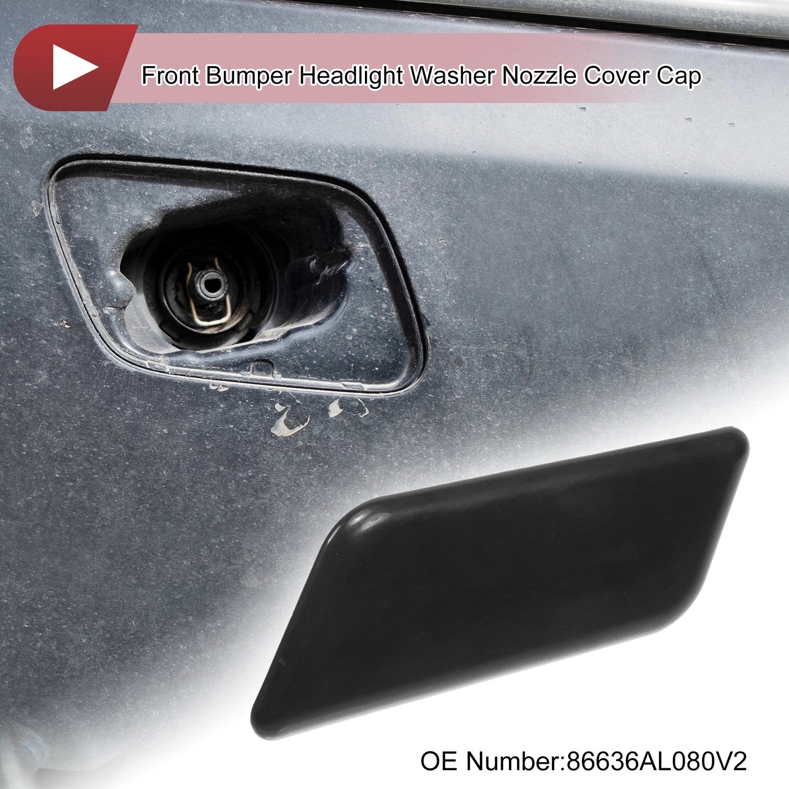 Front Left Washer Nozzle Cover Cap Unpainted for Subaru Outback (2015–2017)