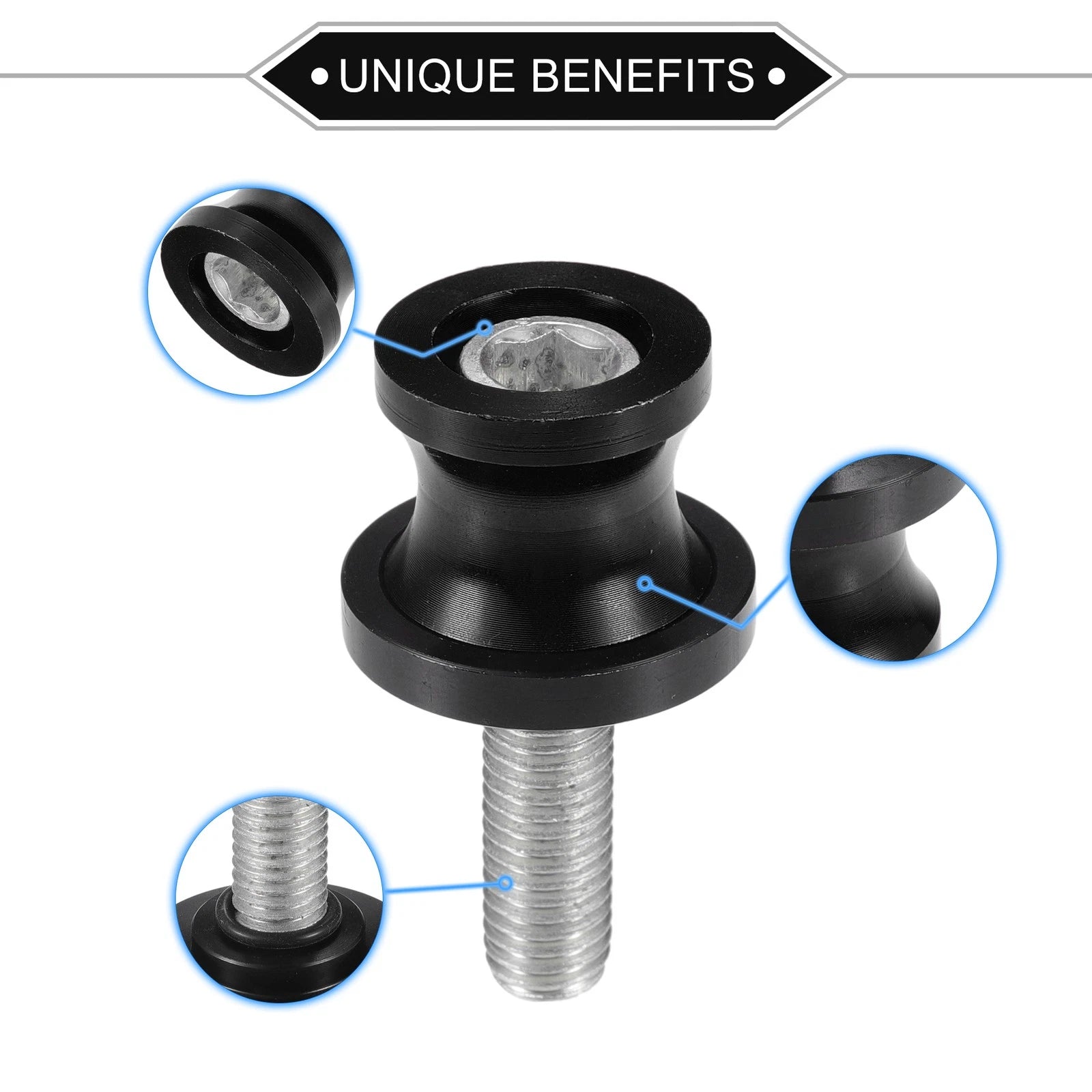 Swingarm Spools 10mm CNC Pair Replacement for Motorbike (Universal)