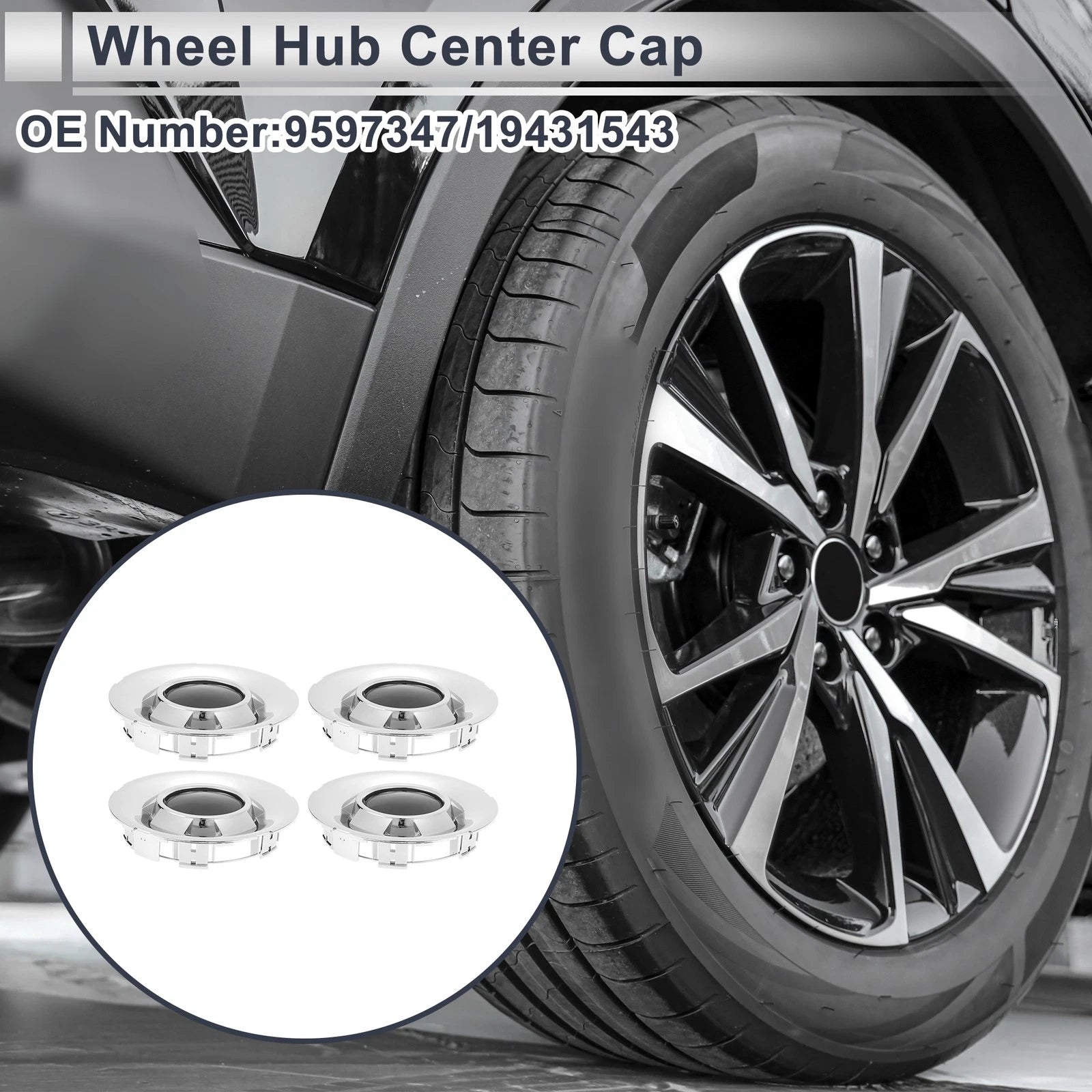 Wheel Hub Center Cap Silver Tone Replacement for Chevy Avalanche 1500 (2009–2013)