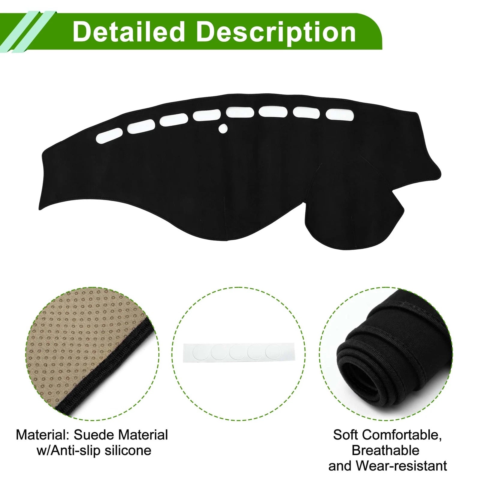 Dashboard Cover Mat for Honda Odyssey (2009–2014) Sun Protector Black