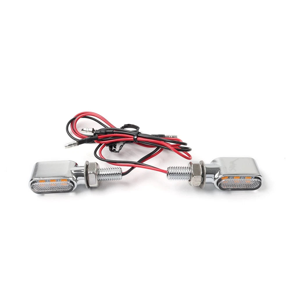 2X Motorcycle Turn Signal Mini Blinker Indicator Light Amber Black Universal