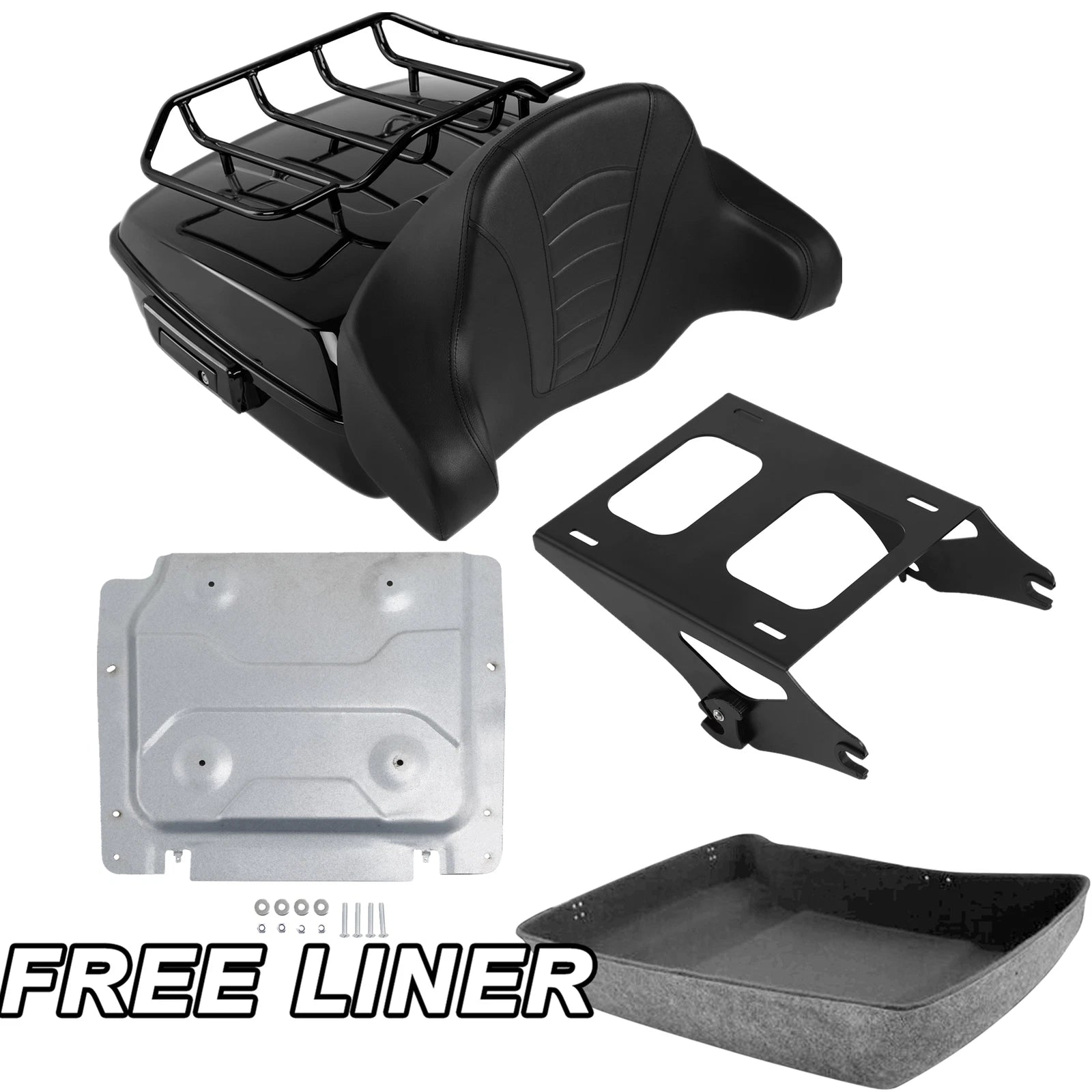 Trunk Backrest Pad Mount Rack Base Plate for Harley Touring (2014–2026)