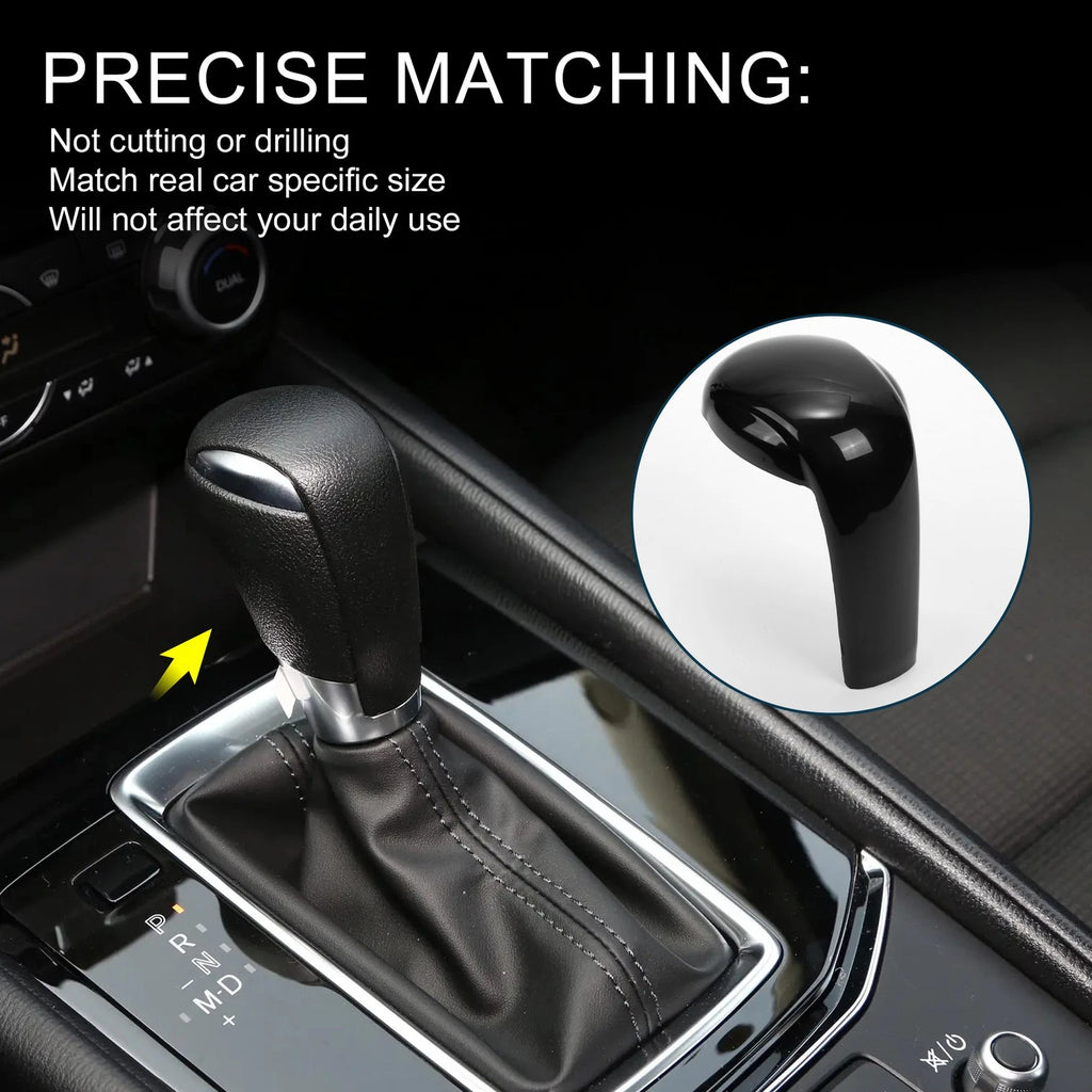 Gear Shift Knob Decor Cover for Mazda CX-5 (2017–2023) Black Console 1 Pc