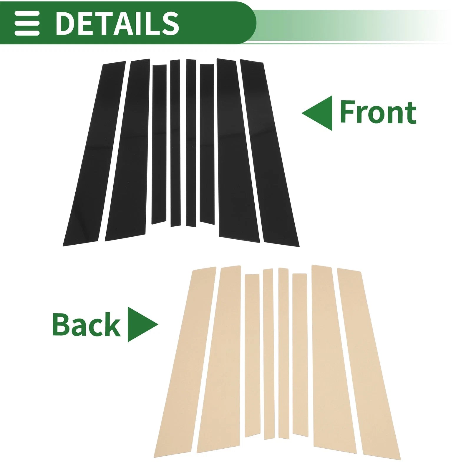 Door Pillar Window Trim Kit 8 Pcs for BMW X3 (2003–2010) Black