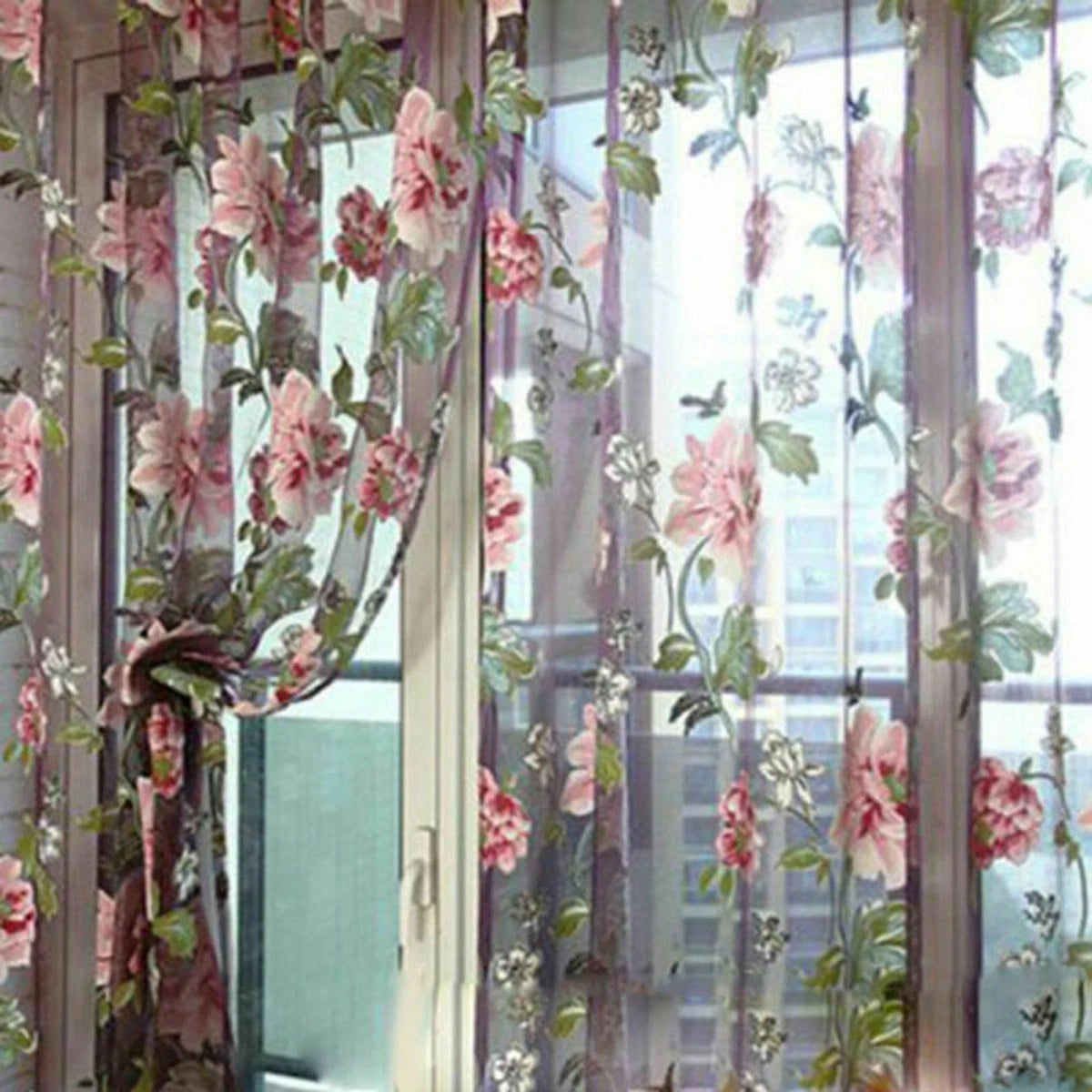 Curtain Panel Voile Drape Valance for Home Decoration (1x2.5m)