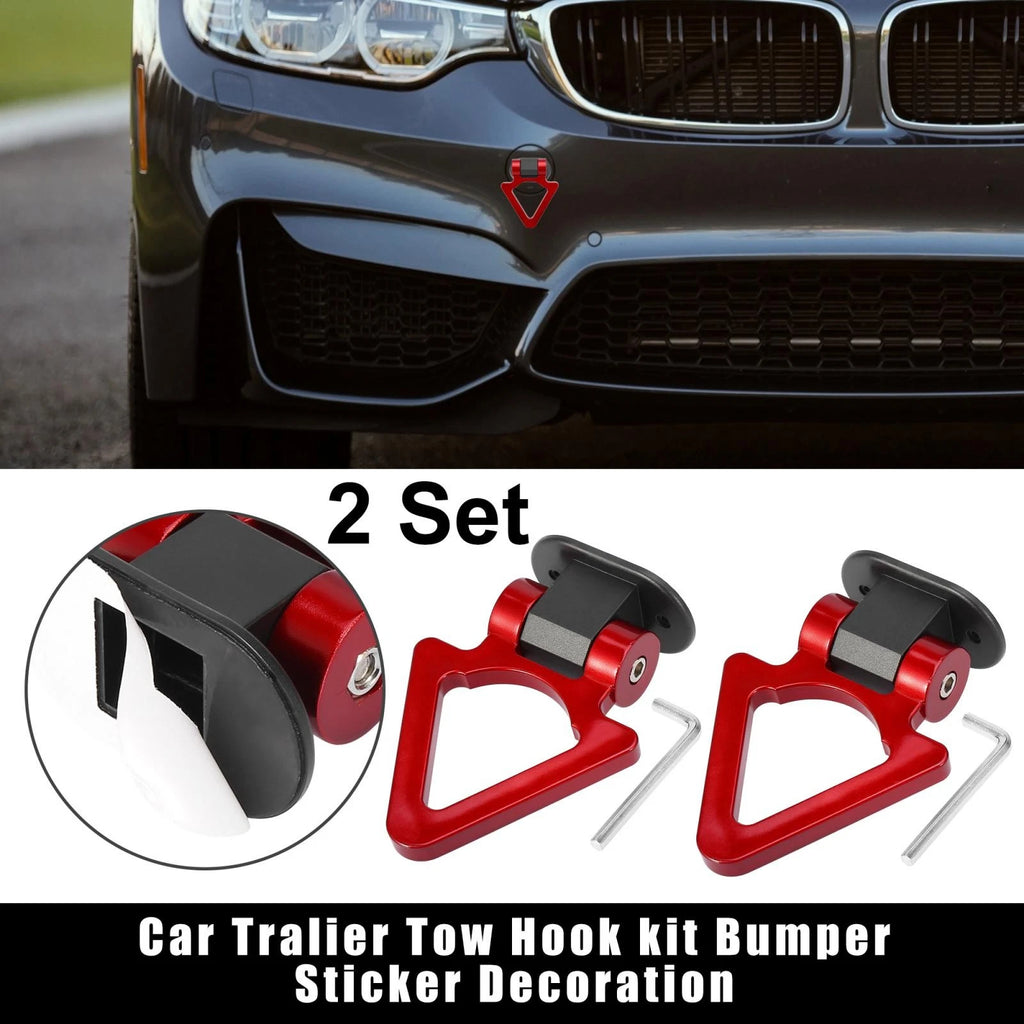 2 Tow Hook Decoration Red Triangle Set for Car Bumper Trailer Trailer (2005–2015)