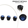 3 Pcs LED Rocker Switch SPST for 12V DC (20A)