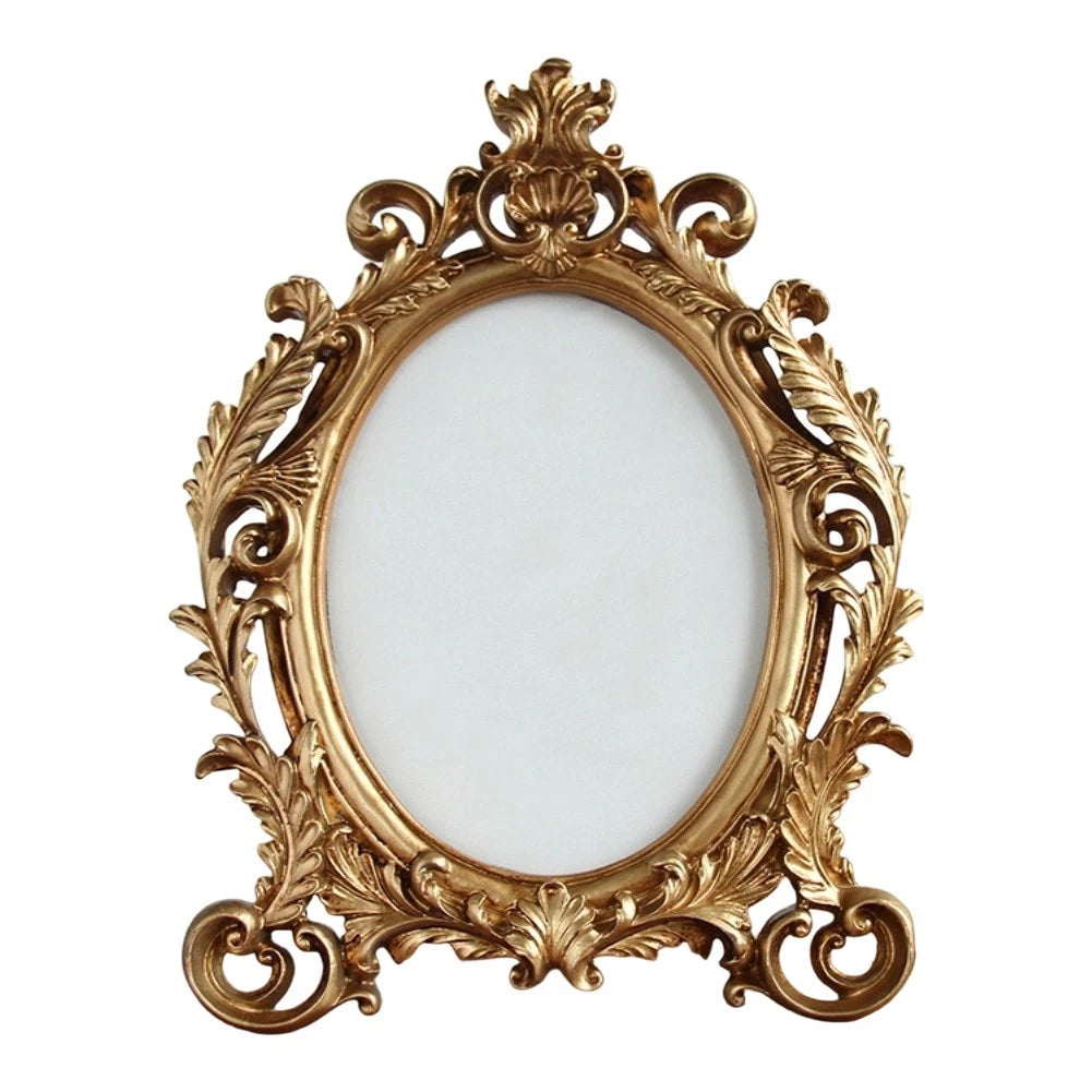 Vintage Style Resin Oval Photo Frame for Displaying Special Photos
